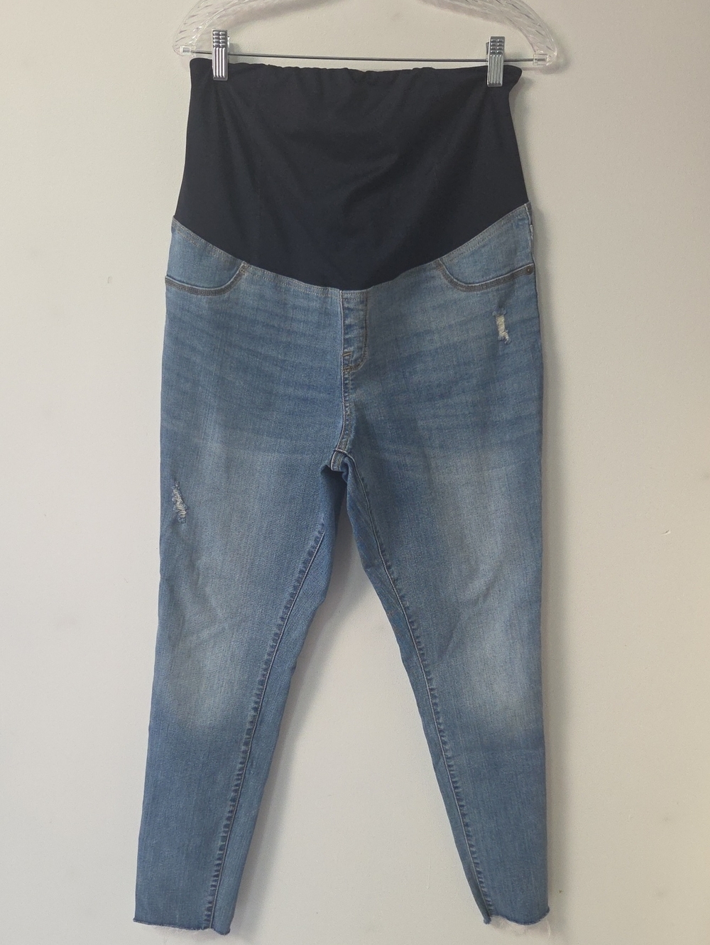 Maternity Blue Denim Jeans with Navy Overband